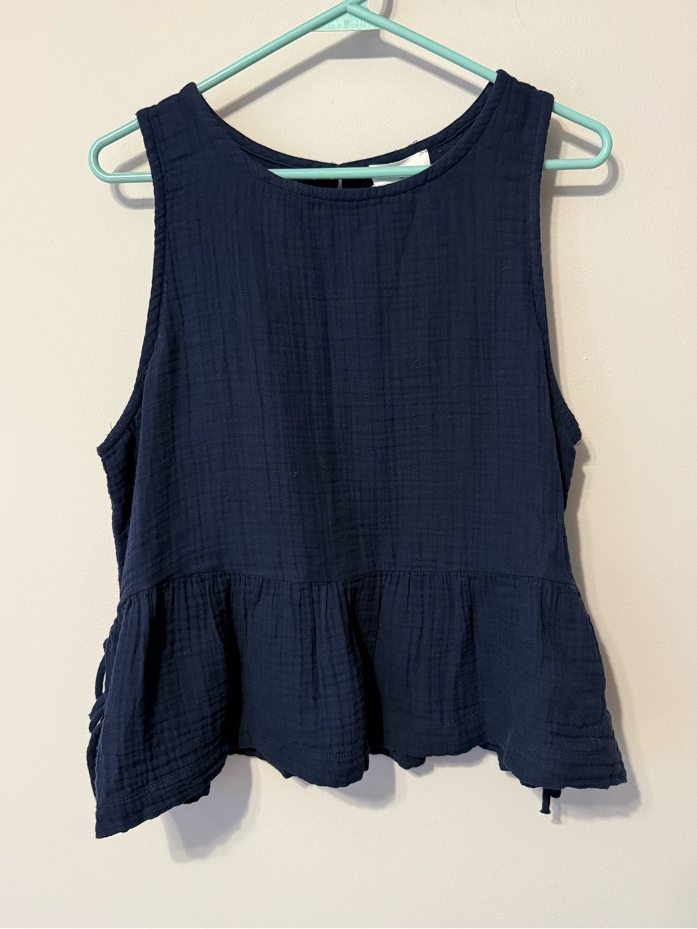Lou & Grey Navy Sleeveless Peplum Tank